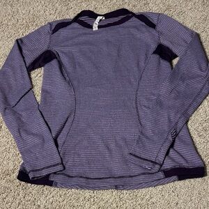 Lululemon Base Runner Long Sleeve Mini Check Pique Deep Zinfadel /Deep Zinfandel